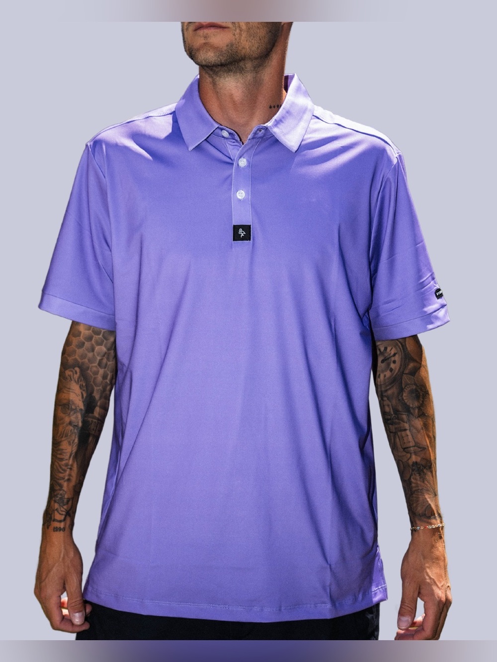 Men's BYRDGANG “vibey purple” golf Polo